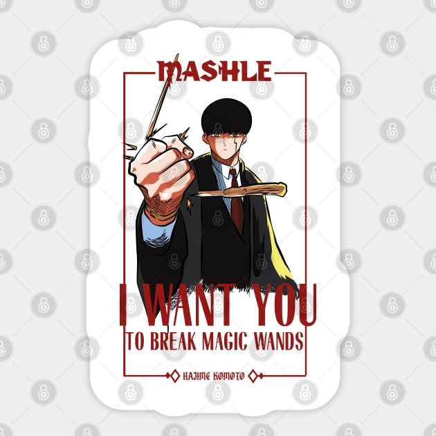 MASHLE: MAGIC AND MUSCLES (I WANT YOU) WHITE Sticker by FunGangStore